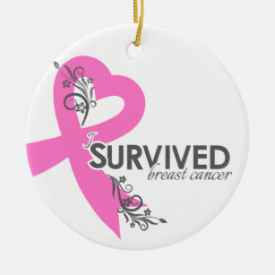I Surivedの乳癌 セラミックオーナメント