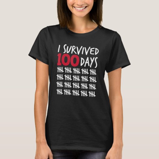 I Survived 100 Days Happy 100th Day Of School Tall Tシャツ (正面)
