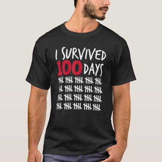 I Survived 100 Days Happy 100th Day Of School Tall Tシャツ (正面)