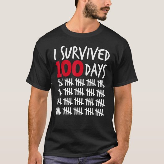 I Survived 100 Days Happy 100th Day Of School Tall Tシャツ (正面)