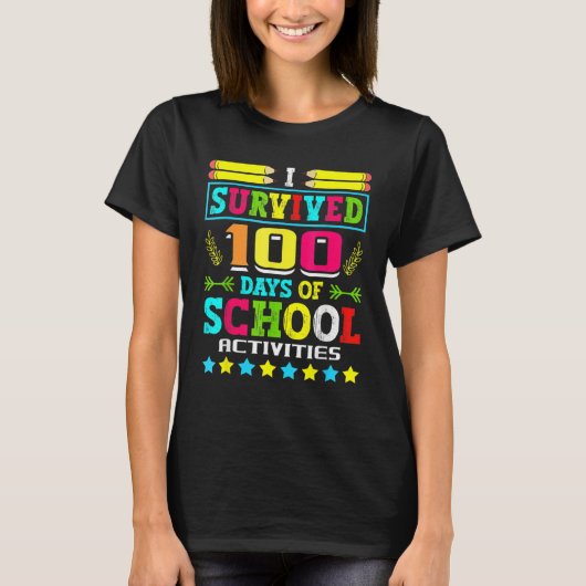 I Survived 100 Days Of School Activities Student S Tシャツ (正面)