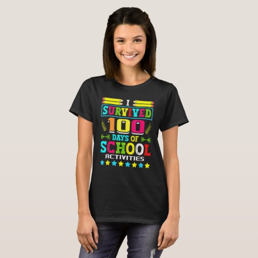 I Survived 100 Days Of School Activities Student S Tシャツ (正面フル)