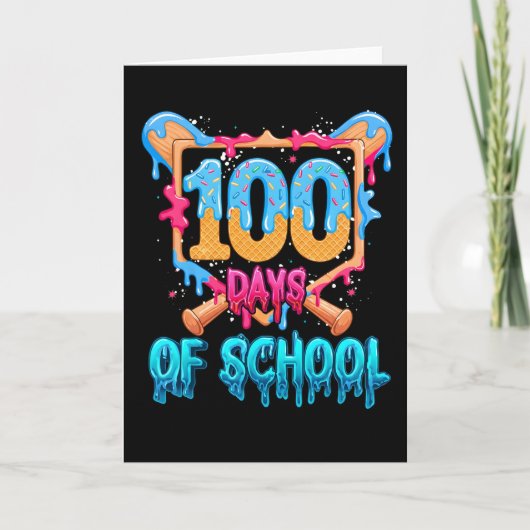 I Survived 100 Days of School Baseball Theme カード (正面)