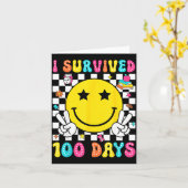 I Survived 100 Days Of School Boys Kids 100th Day  カード (黄色い花)