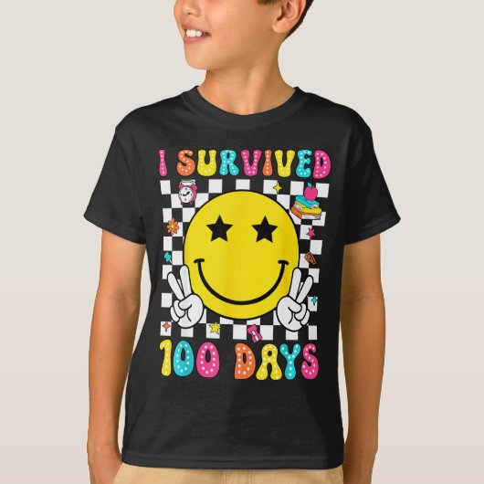 I Survived 100 Days Of School Boys Kids 100th Day  Tシャツ (正面)