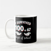 I Survived 100 Days Of School Funny 67 Meme Math T コーヒーマグカップ (左)
