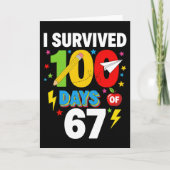 I Survived 100 Days of School Funny Student カード (正面)