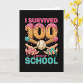 I Survived 100 Days of School Ice Cream Drip カード (黄色い花)