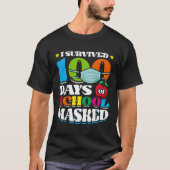 I Survived 100 Days Of School Masked Pupils Home S Tシャツ (正面)