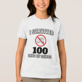 I Survived 100 Days of School (Not 67) Funny トライブレンドＴシャツ (正面)