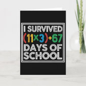 I Survived 100 Days School Funny Math Equation 100 カード (正面)