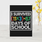 I Survived 100 Days School Funny Math Equation 100 カード (黄色い花)