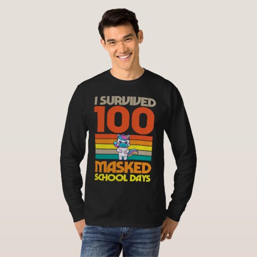 I Survived 100 Masked School Days 100 Days Of Scho Tシャツ (正面フル)