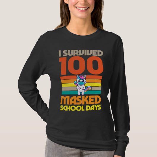 I Survived 100 Masked School Days 100 Days Of Scho Tシャツ (正面)