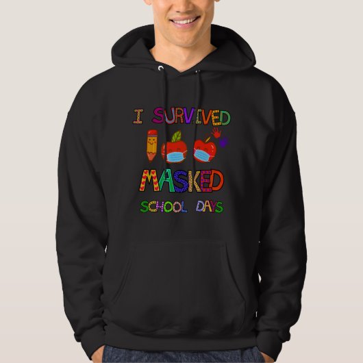 I Survived 100 Masked School Days Student Teacher  パーカ (正面)
