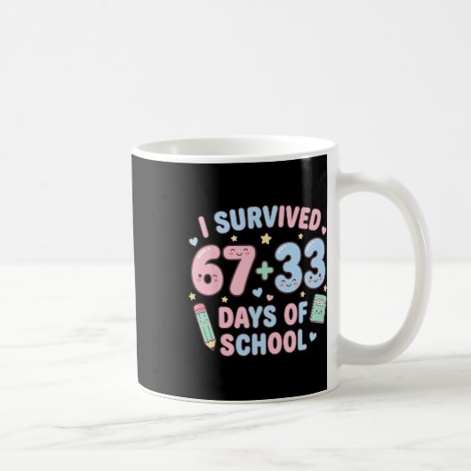 I Survived 100th Days Of School Math Teacher Kids  コーヒーマグカップ (右)