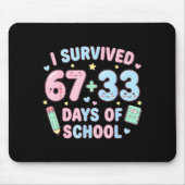 I Survived 100th Days Of School Math Teacher Kids  マウスパッド (正面)