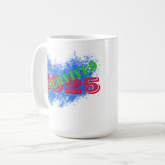I Survived 2025 Mug コーヒーマグカップ (正面左)