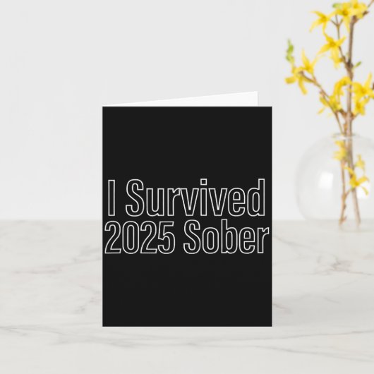 I Survived 2025 Sober Recovery Design  カード (黄色い花)