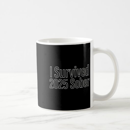 I Survived 2025 Sober Recovery Design コーヒーマグカップ (右)