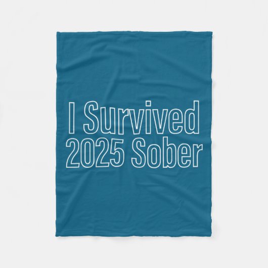 I Survived 2025 Sober Recovery Design フリースブランケット (正面)