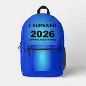 I Survived 2026 プリントバックパック (正面)