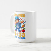 I Survived 67 33 Days of School 100 Days of School コーヒーマグカップ (正面左)