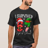 I Survived 67 Day Of School Funny 67 Xmas Santa El Tシャツ (正面)