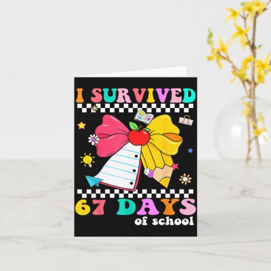 I Survived 67 Day Of School Notebook Teachers And  カード (黄色い花)