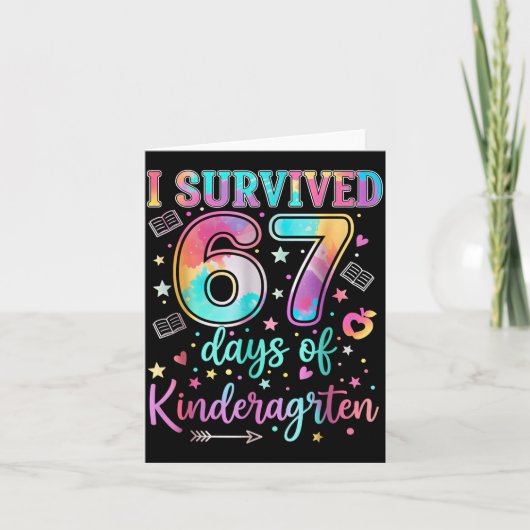 I Survived 67 Days Of Kindergarten Funny Six Seven カード (正面)