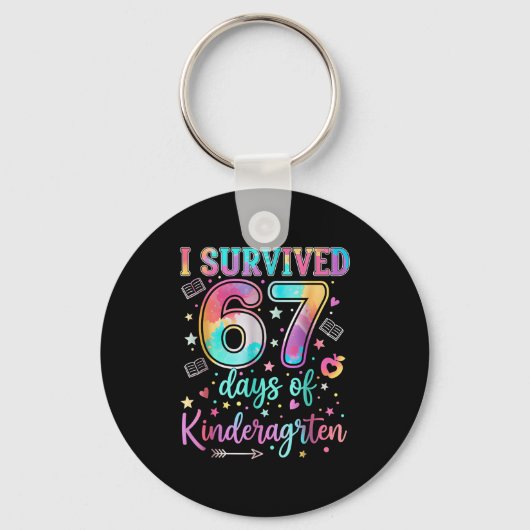 I Survived 67 Days Of Kindergarten Funny Six Seven キーホルダー (正面)