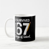 I Survived 67 Days Of School  コーヒーマグカップ (左)