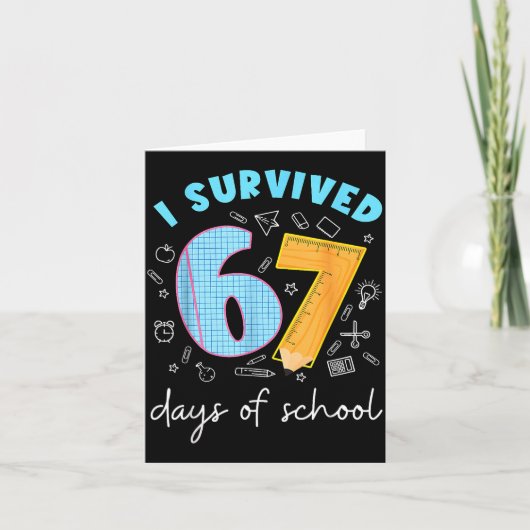 I Survived 67 Days Of School 67 Meme Science Teach カード (正面)