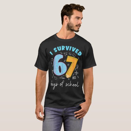 I Survived 67 Days Of School 67 Meme Science Teach Tシャツ (正面フル)