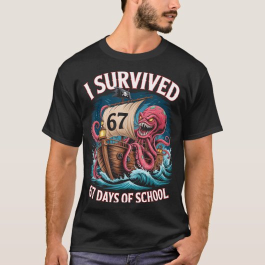 I Survived 67 Days Of School 6-7 Boys Kids Rate Oc Tシャツ (正面)