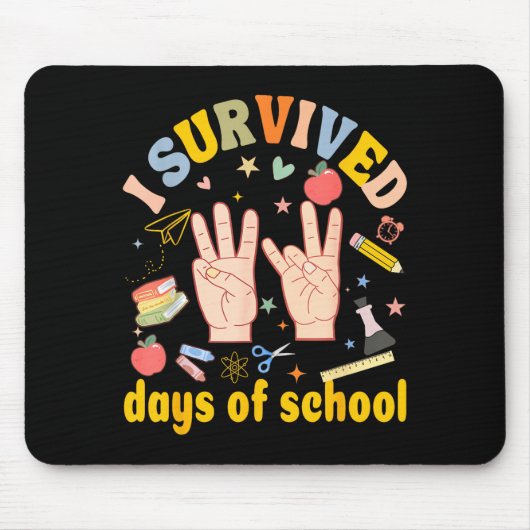 I Survived 67 Days Of School American Sign Languag マウスパッド (正面)