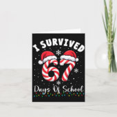 I Survived 67 Days Of School Christmas Candy Cane  カード (正面)