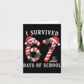 I Survived 67 Days Of School Christmas Candy Cane  カード (正面)