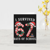 I Survived 67 Days Of School Christmas Candy Cane カード (黄色い花)