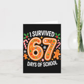 I Survived 67 Days Of School Christmas Candy Cane カード (正面)