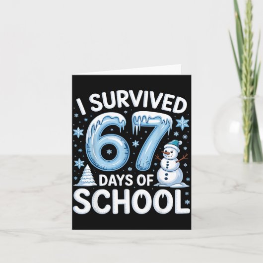 I Survived 67 Days Of School Christmas Candy Cane  カード (正面)