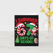 I Survived 67 Days Of School Christmas Candy Cane  カード (黄色い花)
