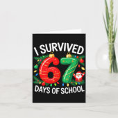I Survived 67 Days Of School Christmas Candy Cane  カード (正面)