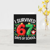 I Survived 67 Days Of School Christmas Candy Cane  カード (黄色い花)