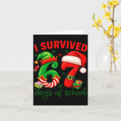 I Survived 67 Days Of School Christmas Candy Cane  カード (黄色い花)