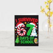 I Survived 67 Days Of School Christmas Candy Cane  カード (黄色い花)