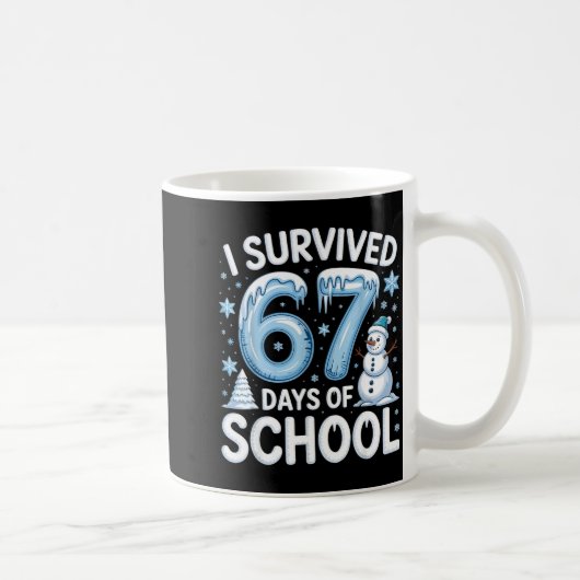 I Survived 67 Days Of School Christmas Candy Cane コーヒーマグカップ (右)