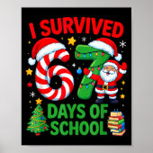 I Survived 67 Days Of School Christmas Candy Cane ポスター (正面)