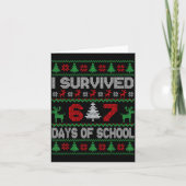 I Survived 67 Days Of School Christmas Meme Six Se カード (正面)
