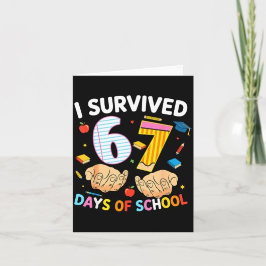 I Survived 67 Days Of School Cool Teacher Design カード (正面)